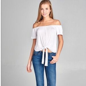 Off Shoulder Front Tie Top